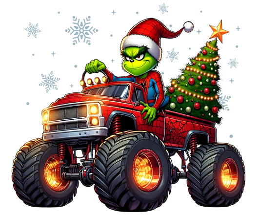 Grinchmas four wheeling  DTF Transfer