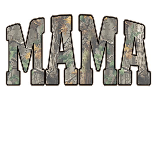 Camo MAMA blk outline DTF Transfer