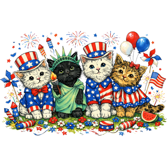 Merica kitties DTF Transfer