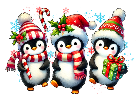 Christmas Penguins DTF Transfer