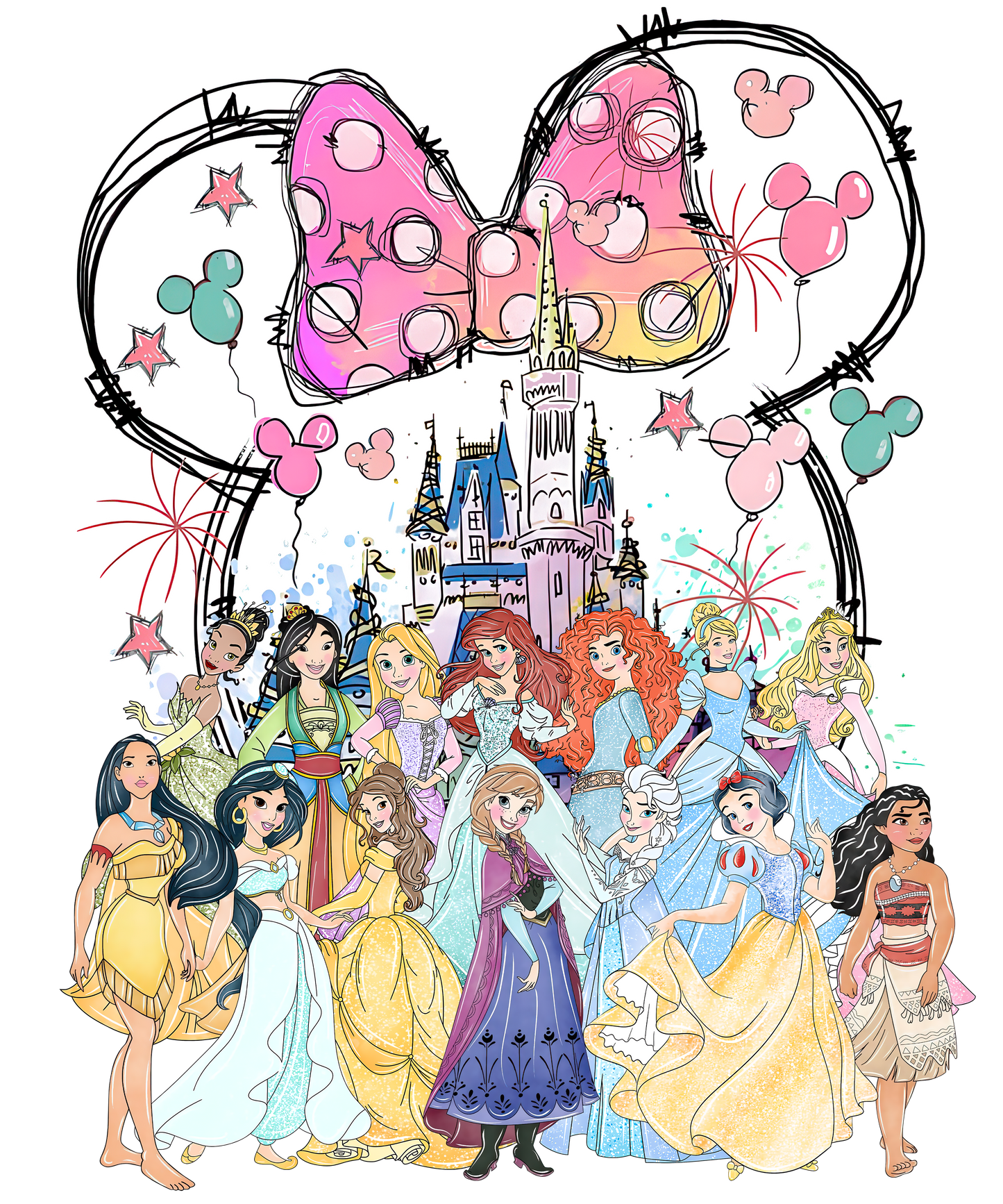 Disney Princess DTF Transfer