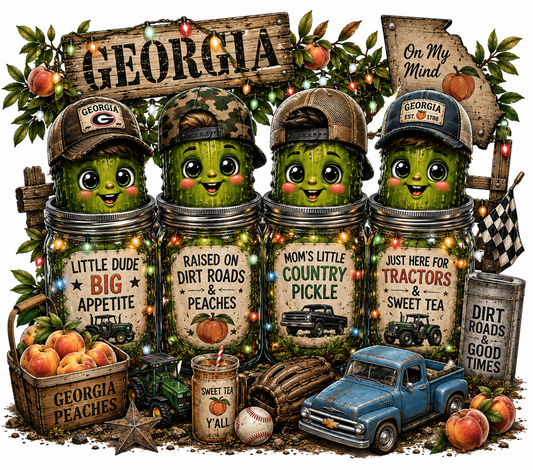 Georgia Little Boy Theme Pickles DTF Transfers