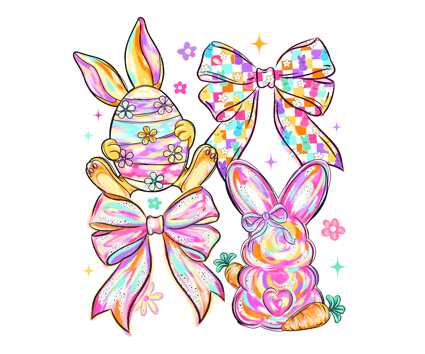 Easter Bunny Eggs DTF Transfer