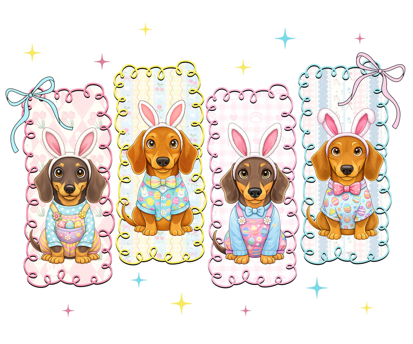 Wiener Dog Easter DTF Transfer