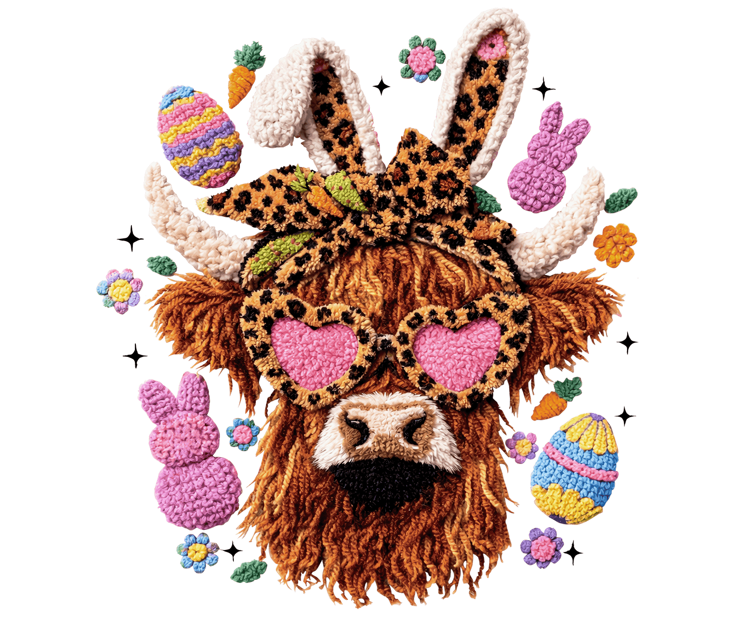 Yarn Cow Easter DTF Transfer