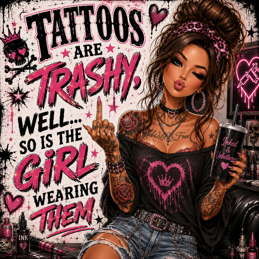 Tattoos are Trashy, well so is the person wearing them DTF Transfers