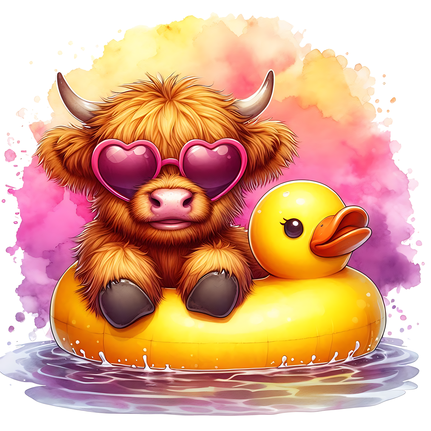 Highland cow & Duckie DTF Transfer