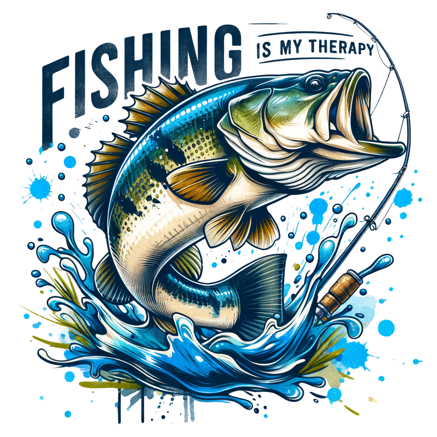 Fishing is my therapy DTF Transfer