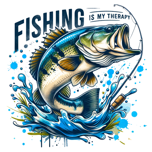 Fishing is my therapy DTF Transfer