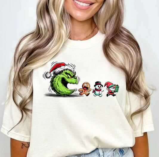 Grinch Eating Pac Man T-Shirt
