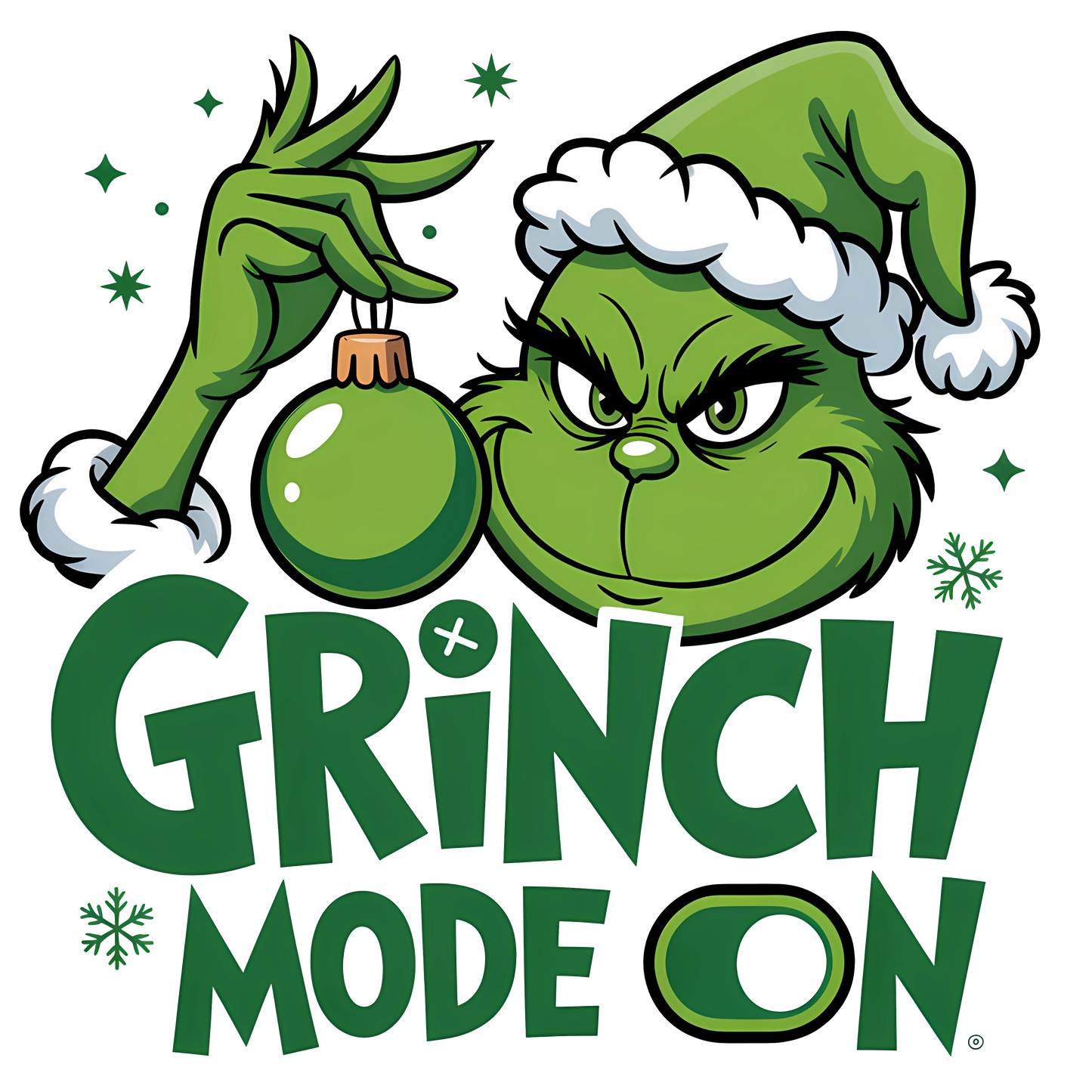 Grinch Mode ON DTF Transfers