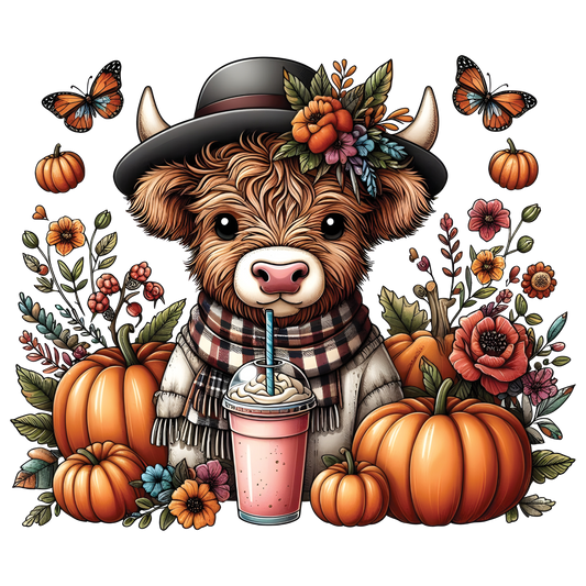 Fall cow DTF Transfer