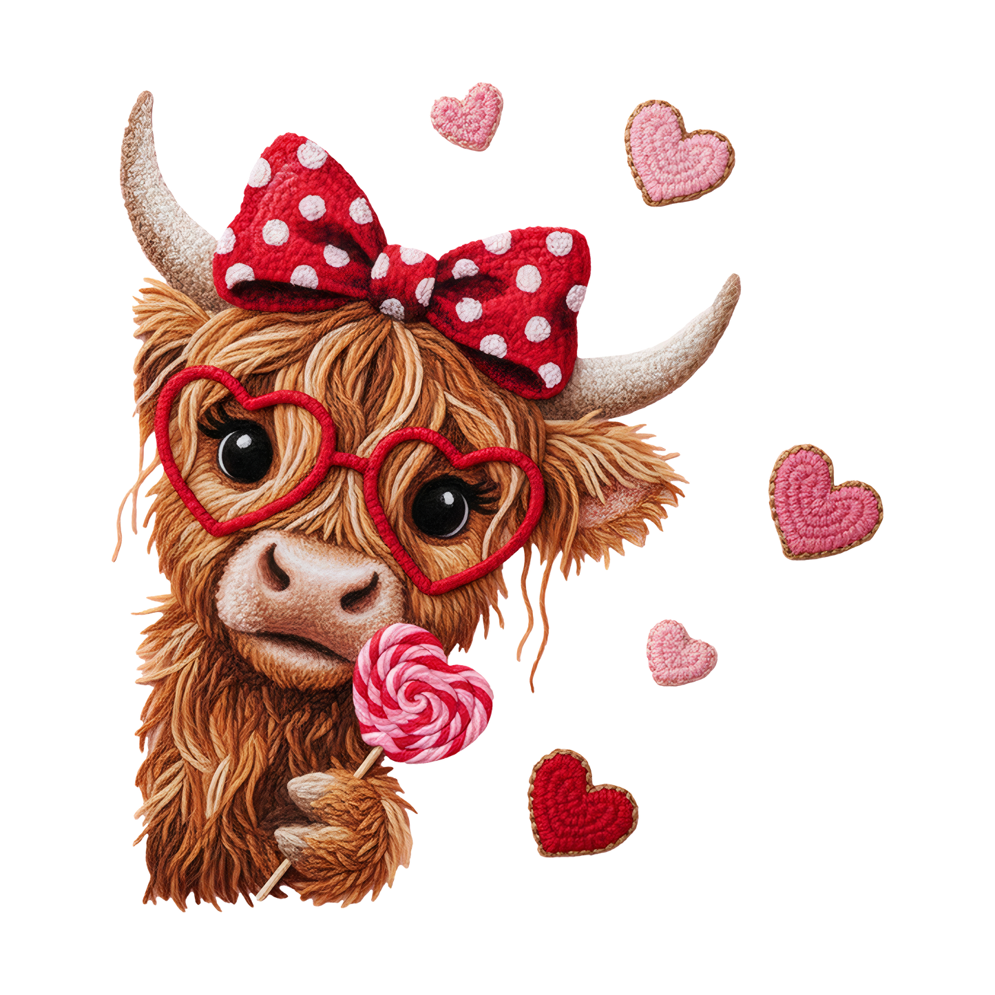 Valentines Highland Cow DTF Transfer