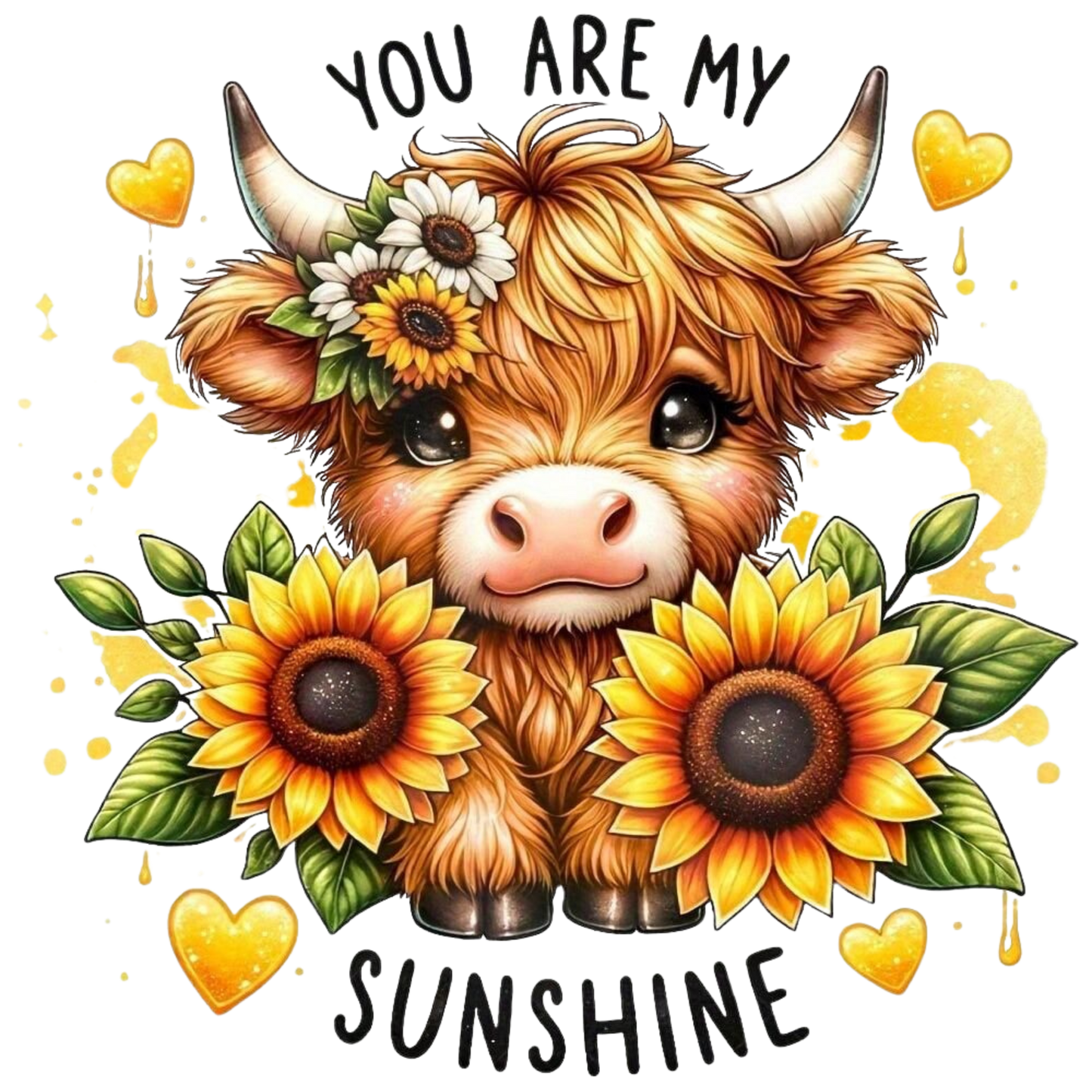 Sunshine Highland cow DTF Transfer