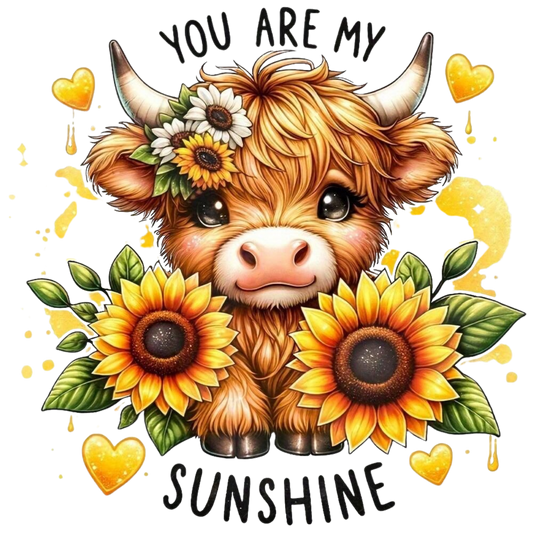 Sunshine Highland cow DTF Transfer