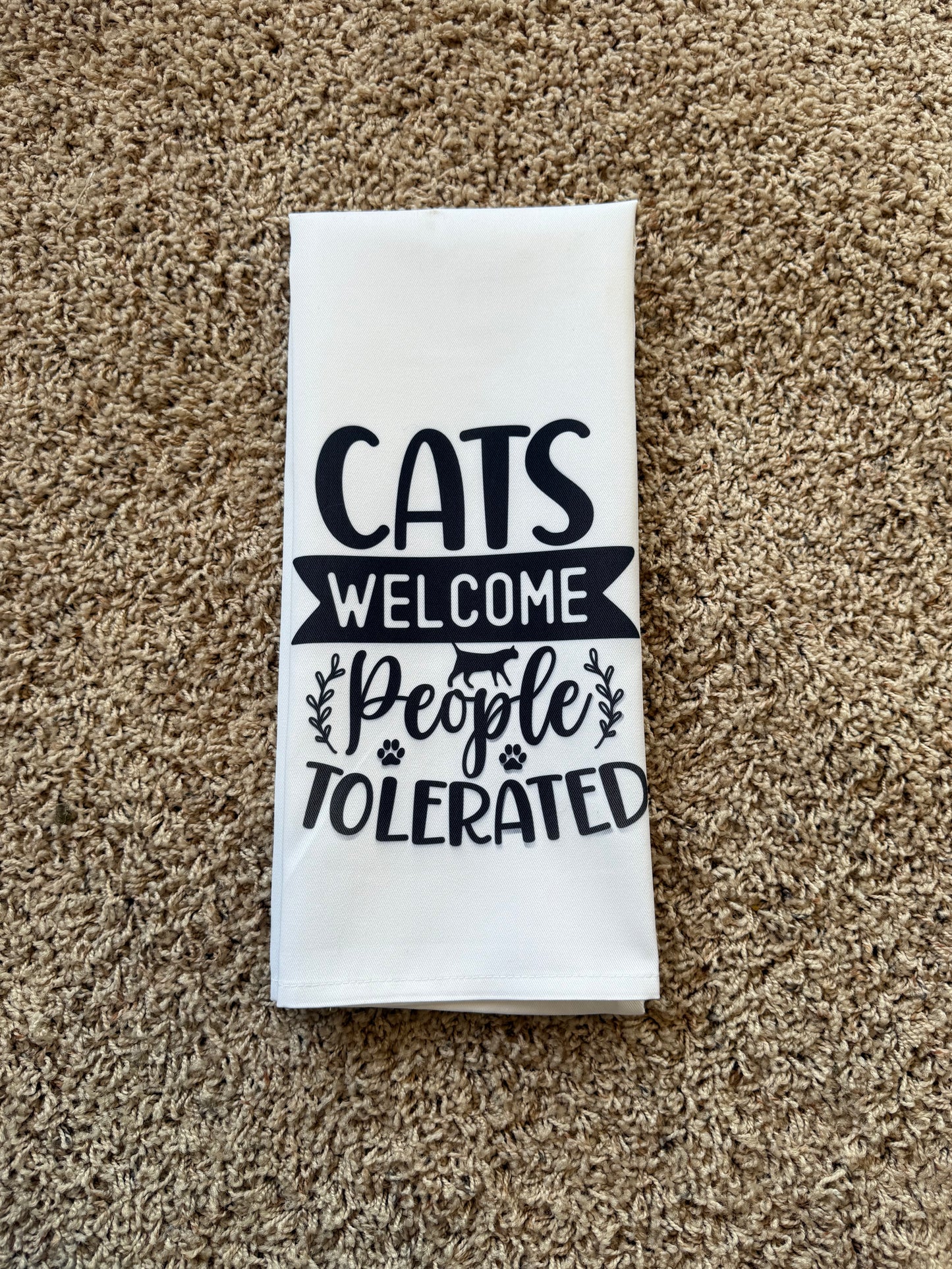 Cats Welcome kitchen towel
