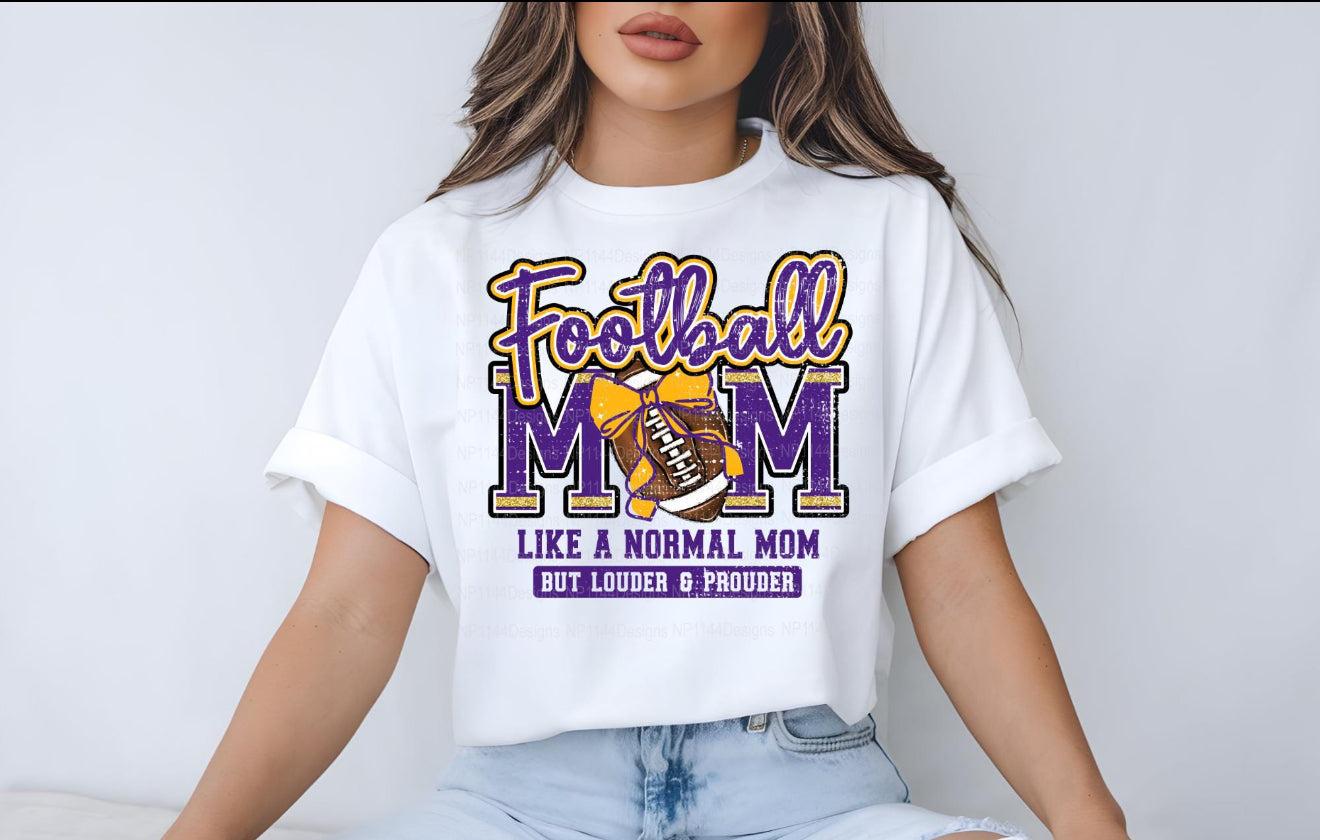 FootBall Mom T-Shirt (Purple & Gold)