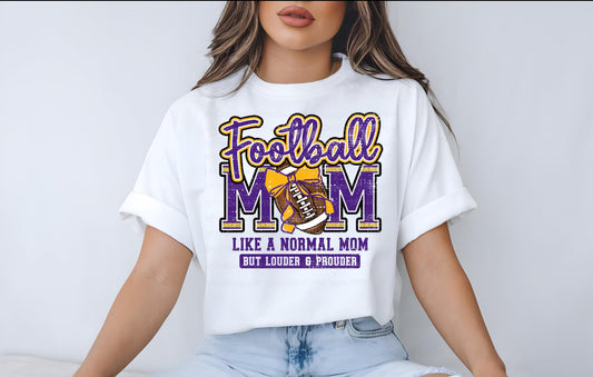 FootBall Mom T-Shirt (Purple & Gold)