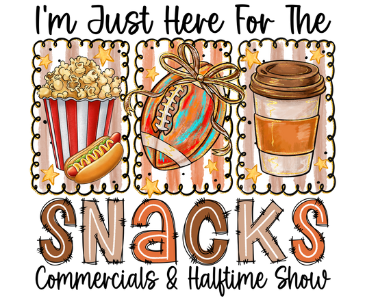Snacks, commercials, & halftime show DTF Transfer