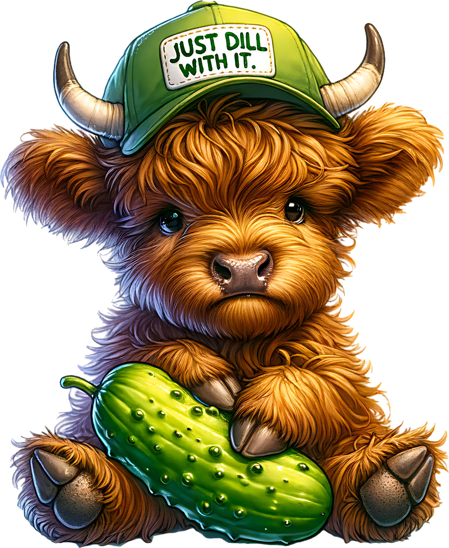 Highland Cow Just dill with it DTF Transfer