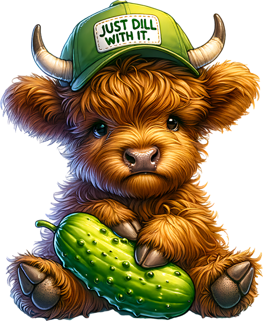 Highland Cow Just dill with it DTF Transfer