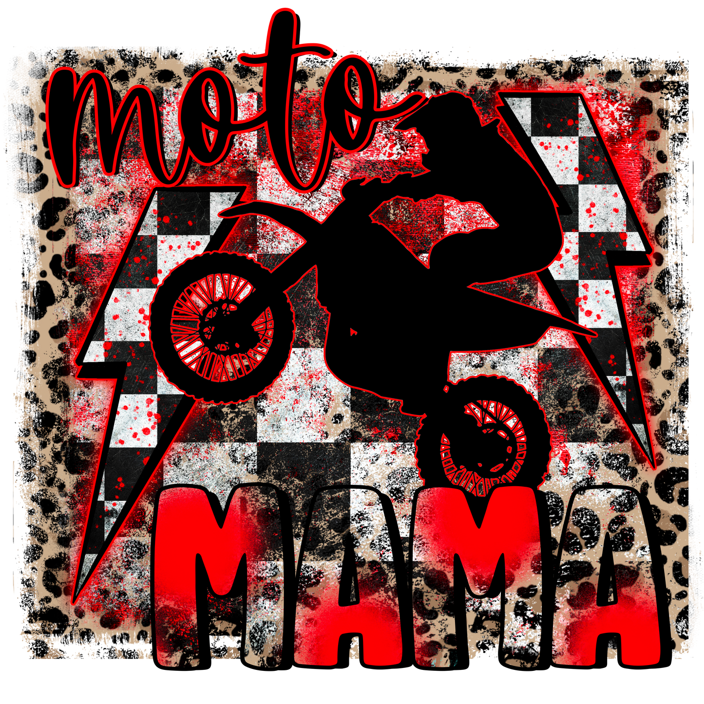 Moto Mama (black & red) DTF Transfer