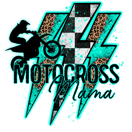 Teal Motocross Mama DTF Transfer