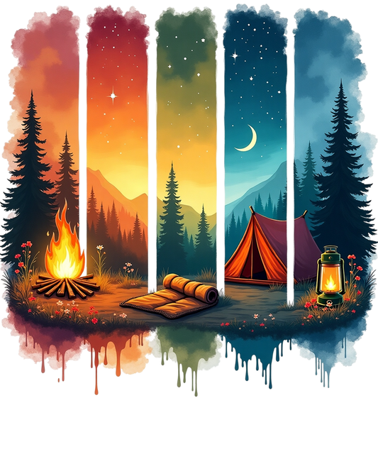 Camping Scene DTF Transfer