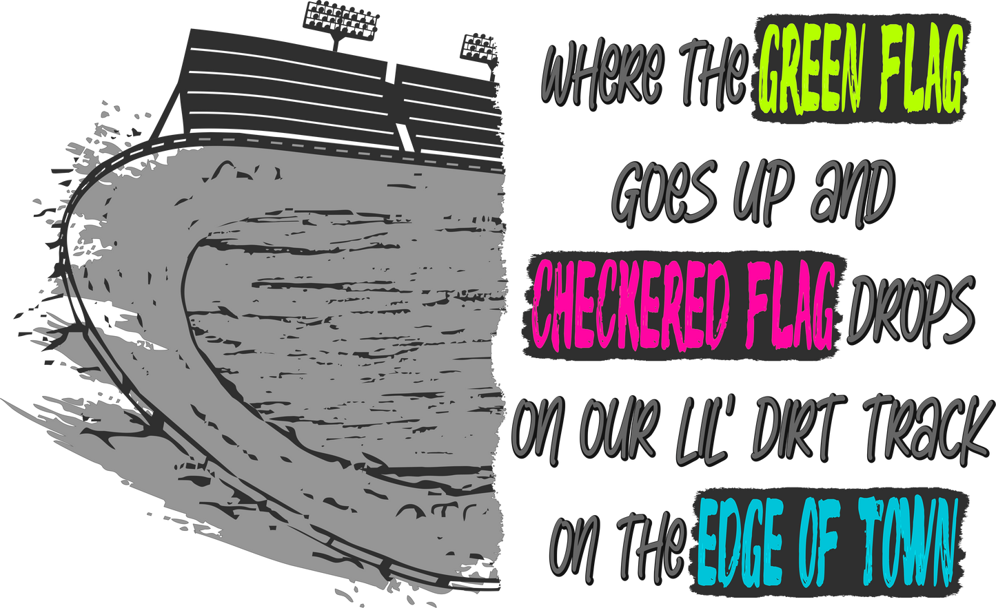 Green Flag, checkered flag, DTF Transfer