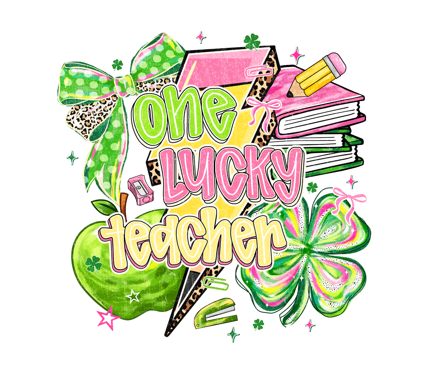 One Lucky Teacher DTF Transfer