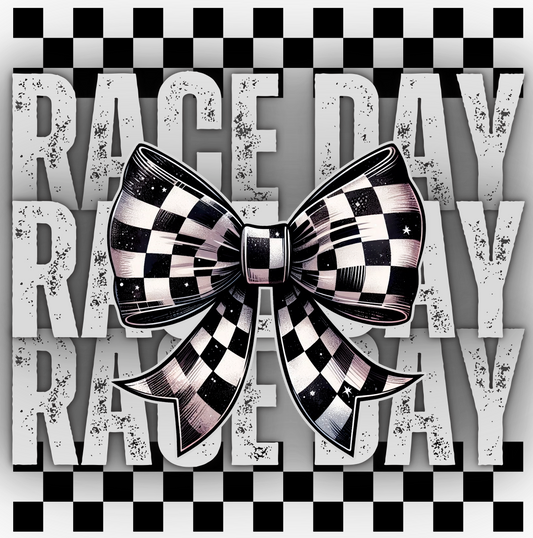 Race Day with bow DTF Transfer