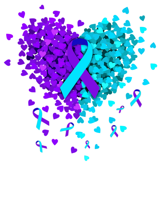 Suicide Heart Ribbon DTF Transfer
