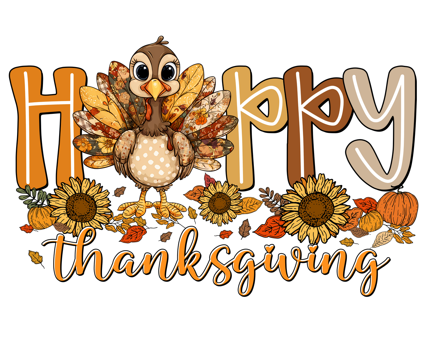 Happy Thanksgiving DTF Transfer