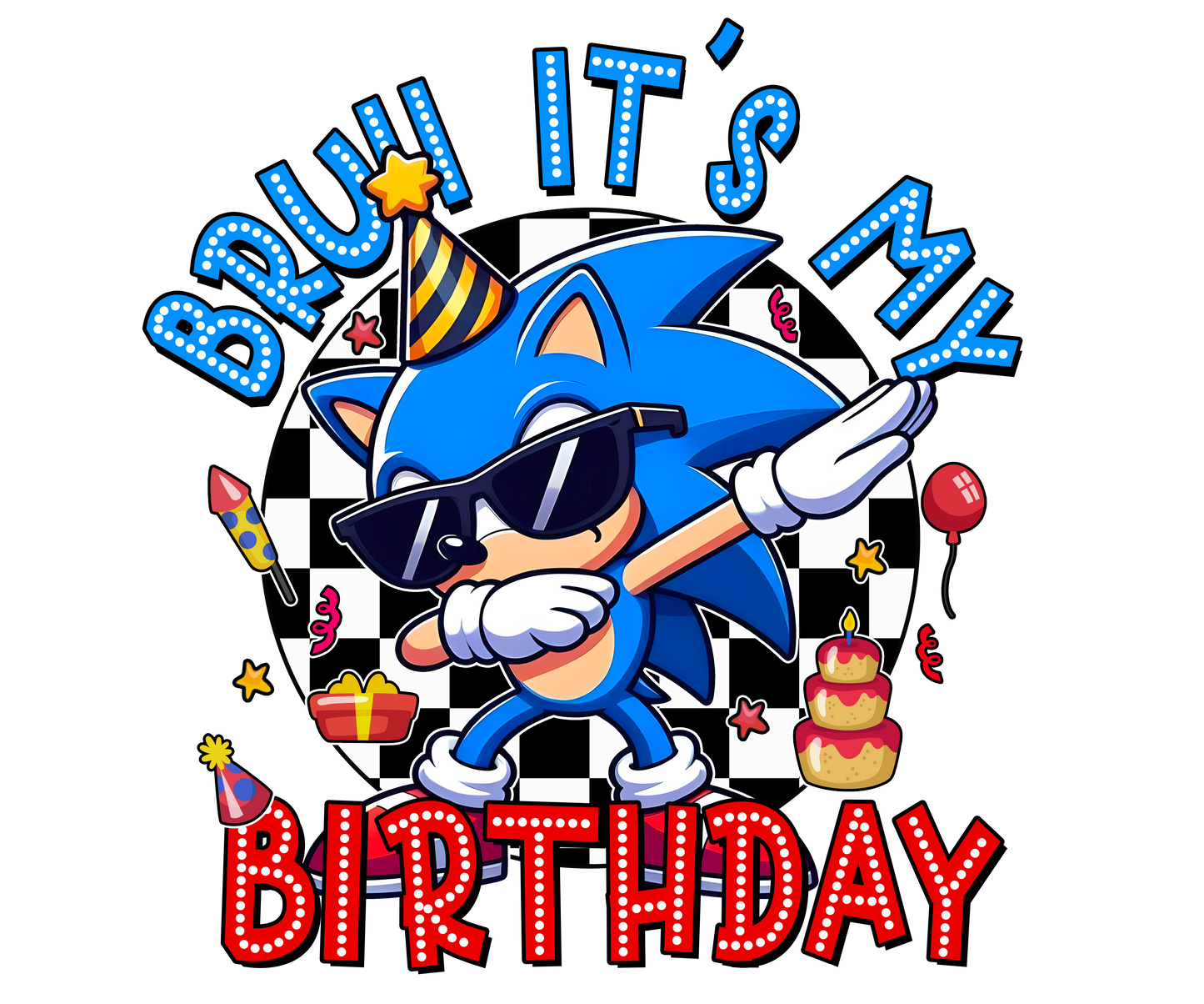 Sonic Birthday DTF Transfer