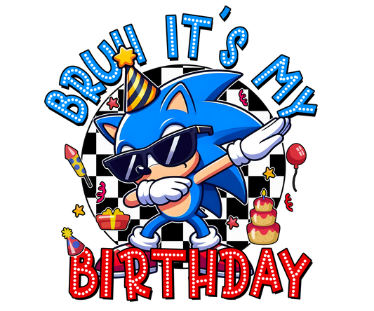 Sonic Birthday DTF Transfer
