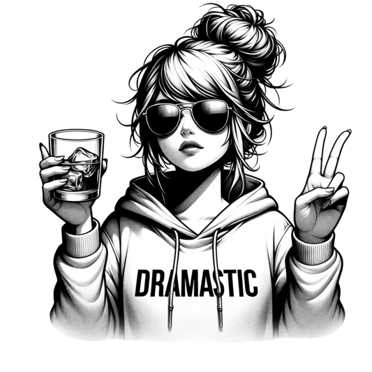 Black & white Dramatic mom DTF Transfer