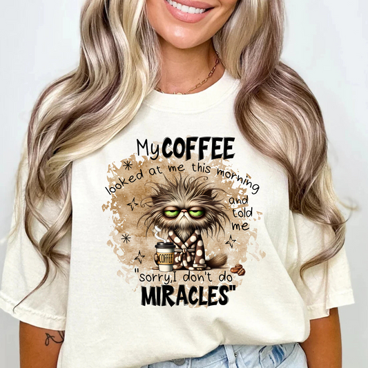 Funny cat Coffee DTF Transfer