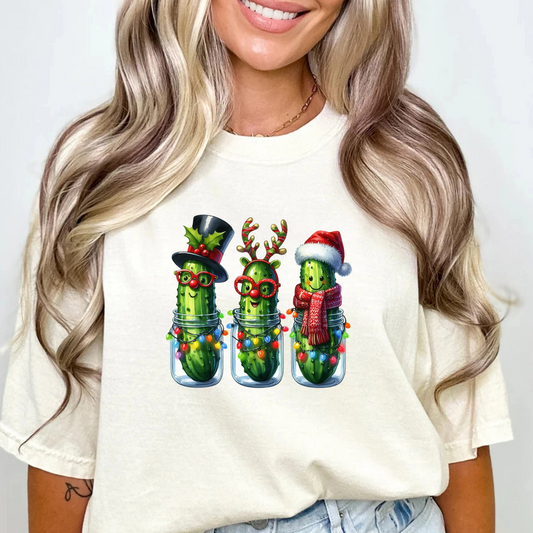 Christmas Pickles of 3 DTF Transfer