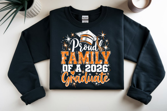 Black & Orange Graduate 2026 (no backing) DTF Transfer