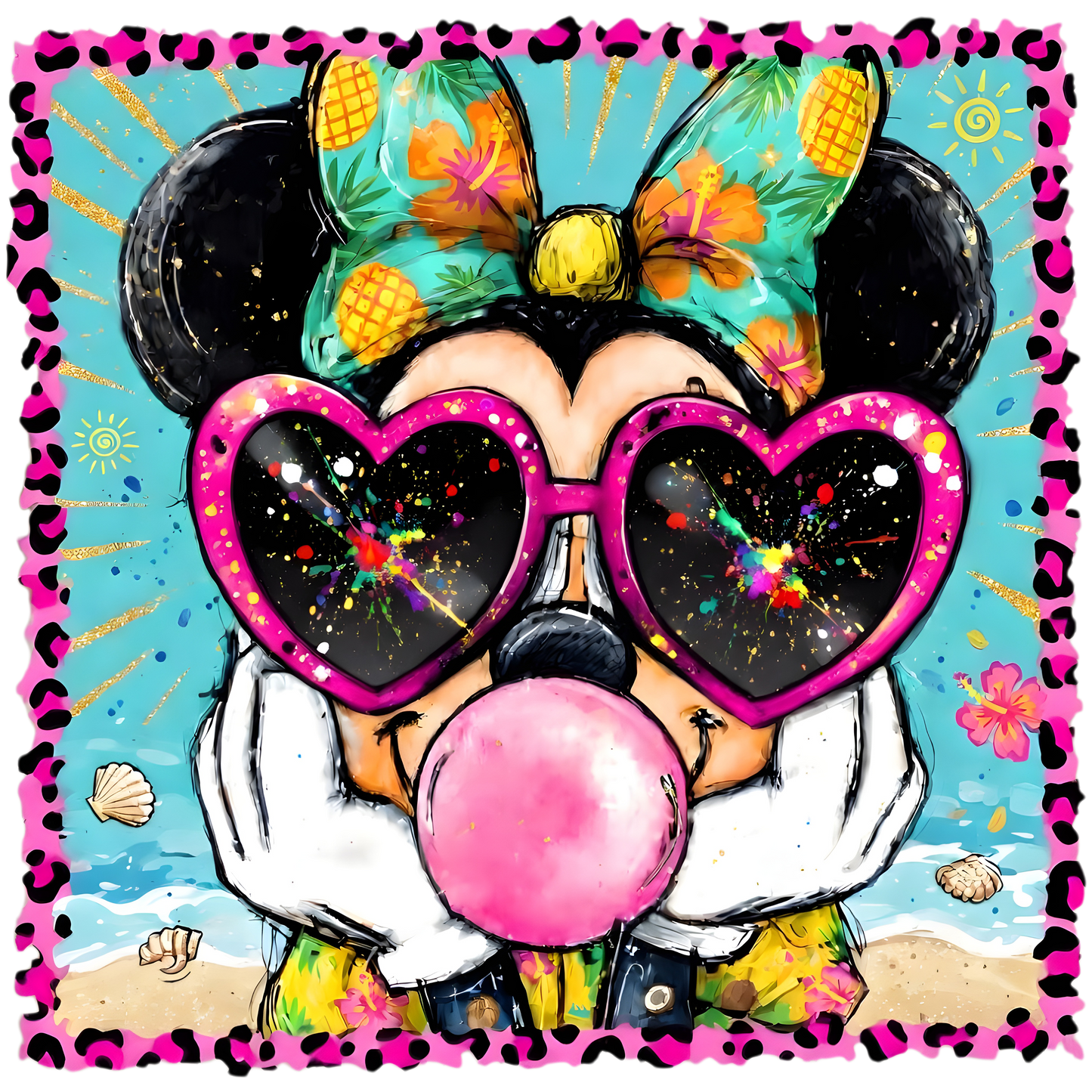 Bubble Gum Minnie DTF Transfer