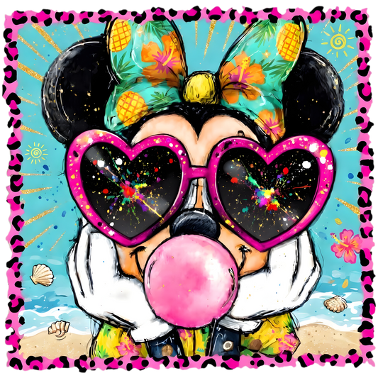 Bubble Gum Minnie DTF Transfer