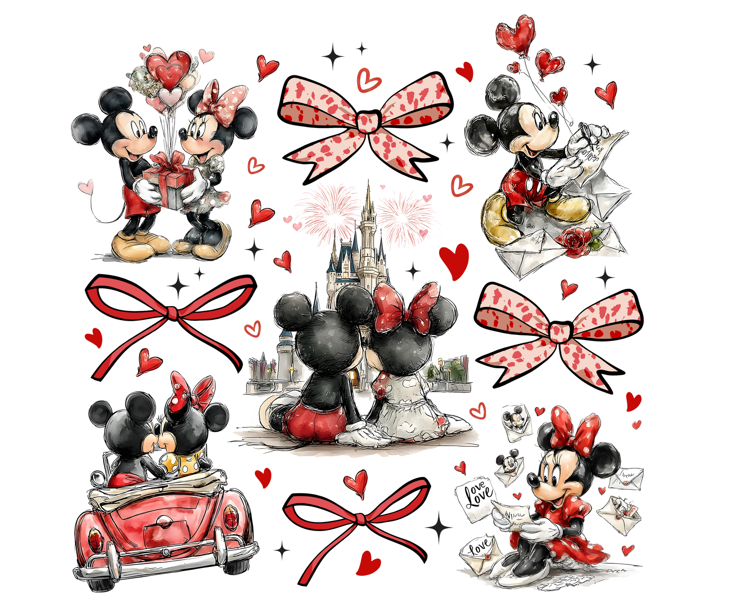 Mickey and Minne Valentines DTF Transfer