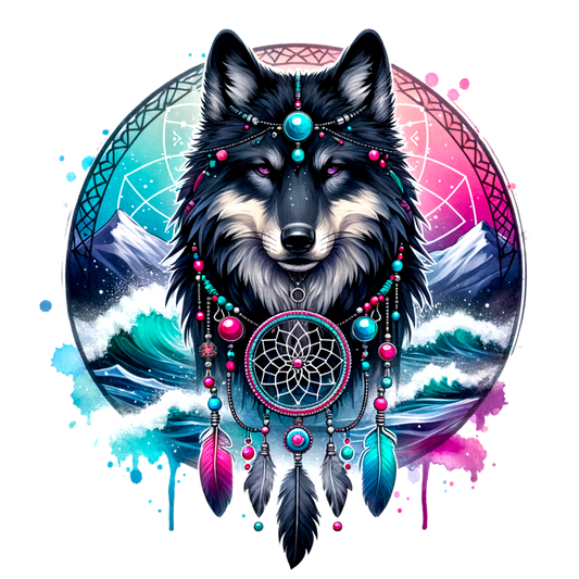 Wolf dream catcher DTF Transfer