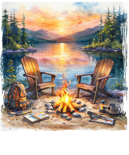 Camping Sunset DTF Transfer