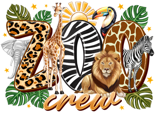 Zoo Crew DTF Transfer