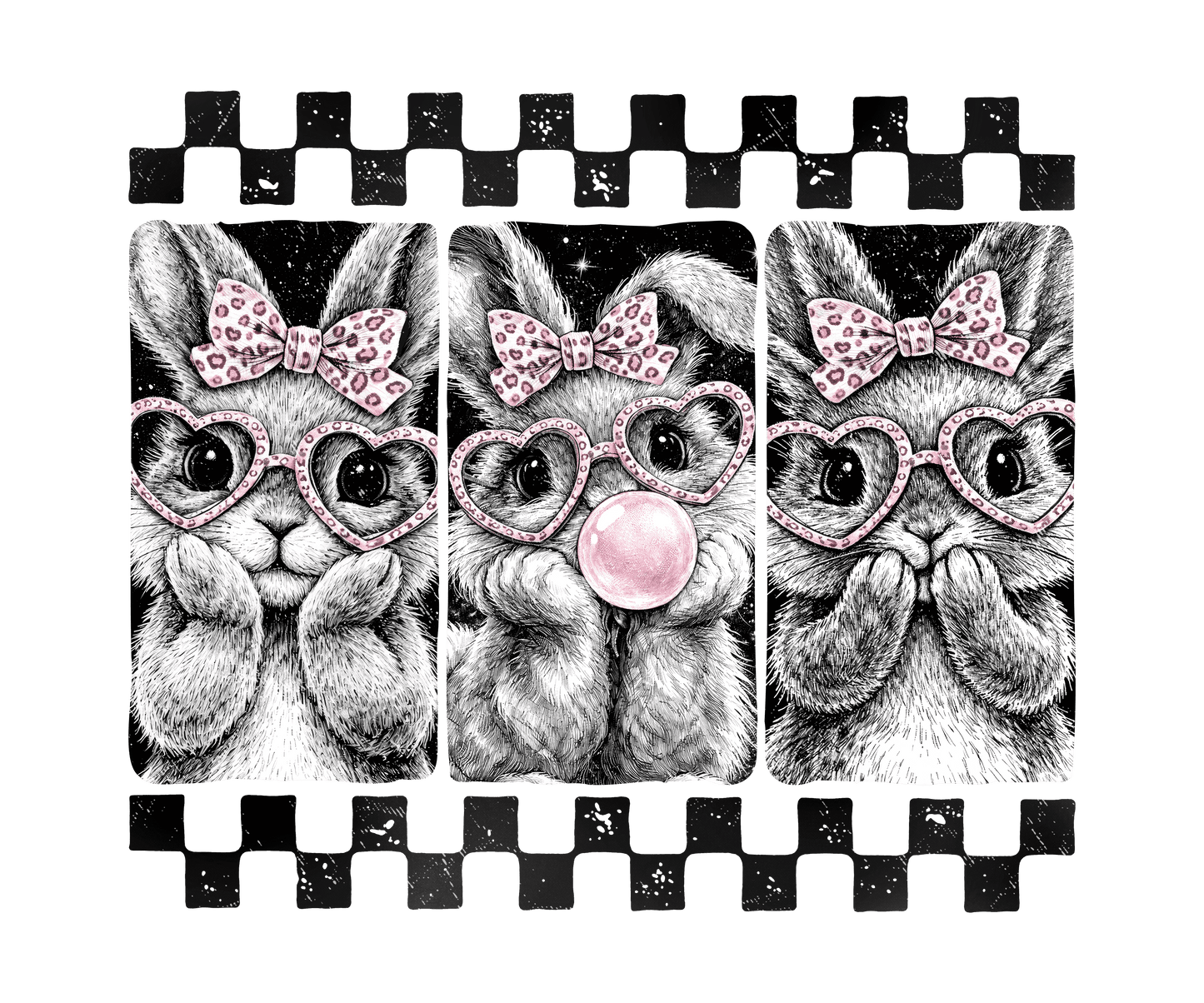 Bubblegum Bunnies DTF Transfer