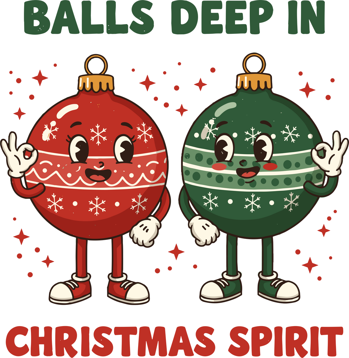 Balls deep in Christmas spirit DTF Transfer