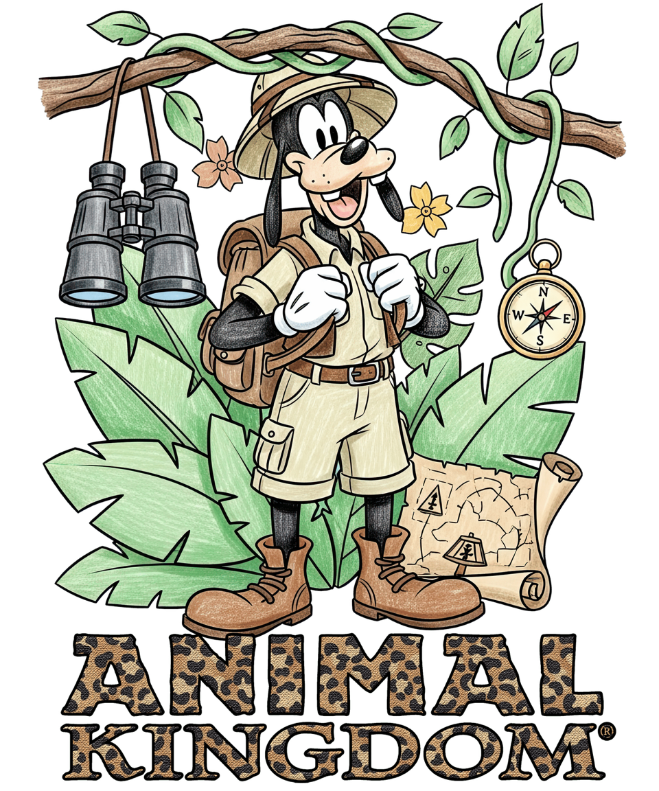 Disney Goofy Animal Kingdom DTF Transfer