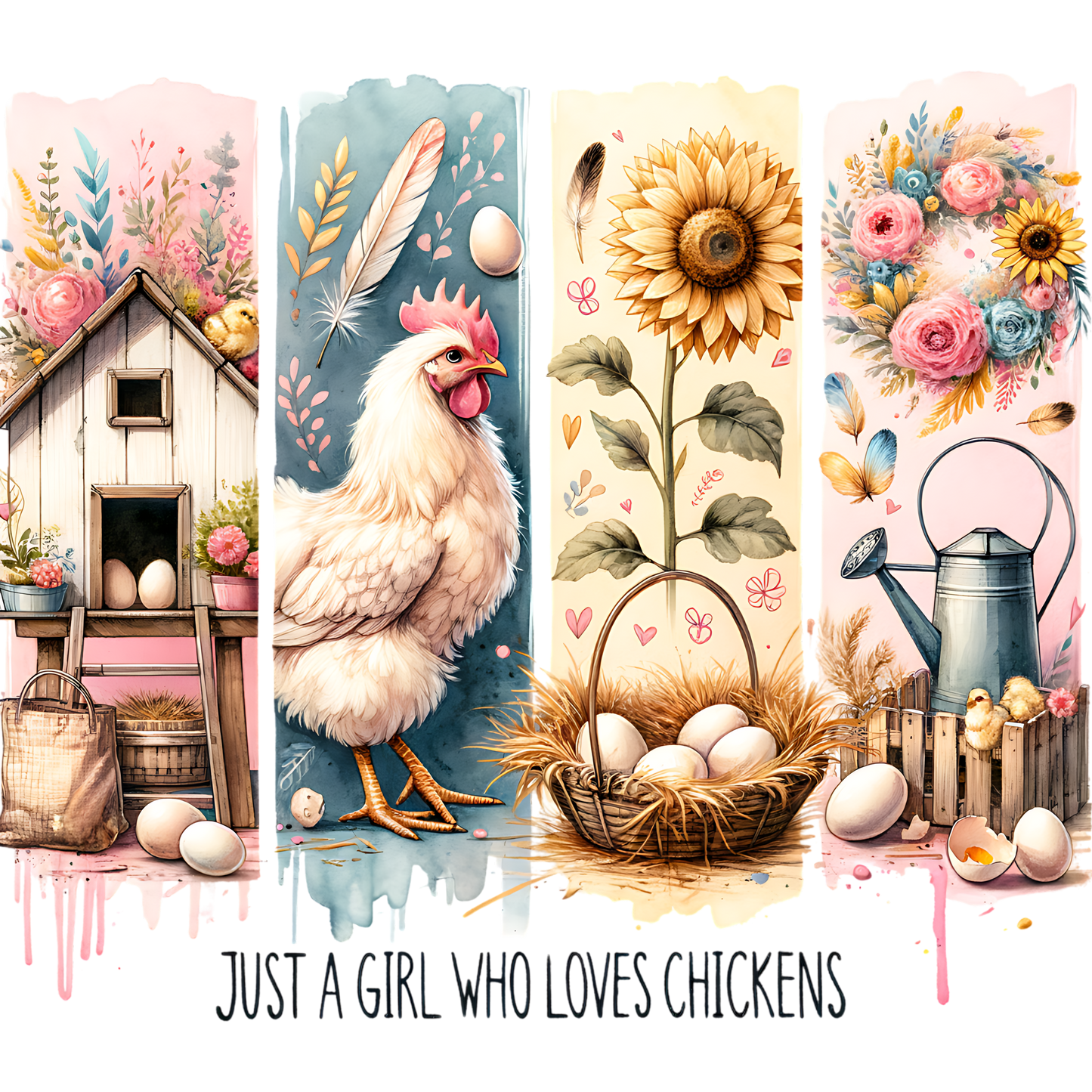 Just a girl who loves chickens DTF Transfers