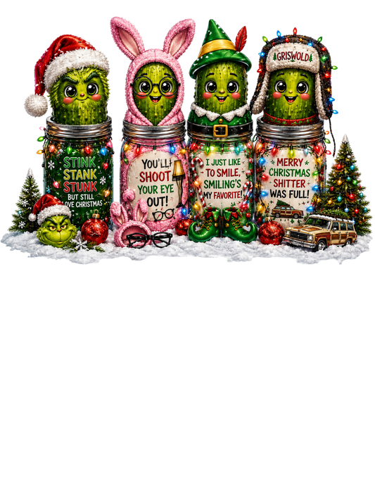 Christmas Movie Pickles DTF Transfers